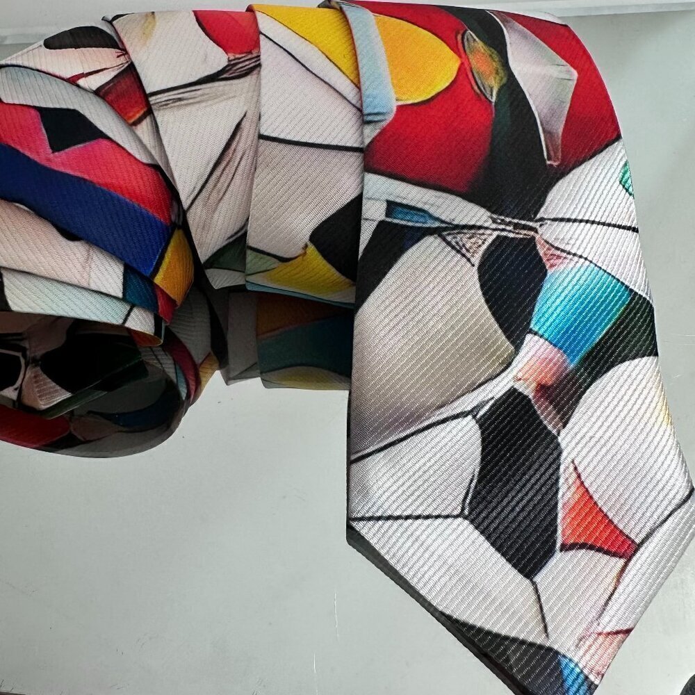 Modernist Abstract Tie Retro Designer Menswear Mens Necktie Mid Century Painting